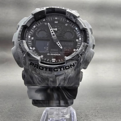 Casio G-Shock GA-100MM Watch Men 52mm Black Dial Gray Chrono Alarm New Battery5