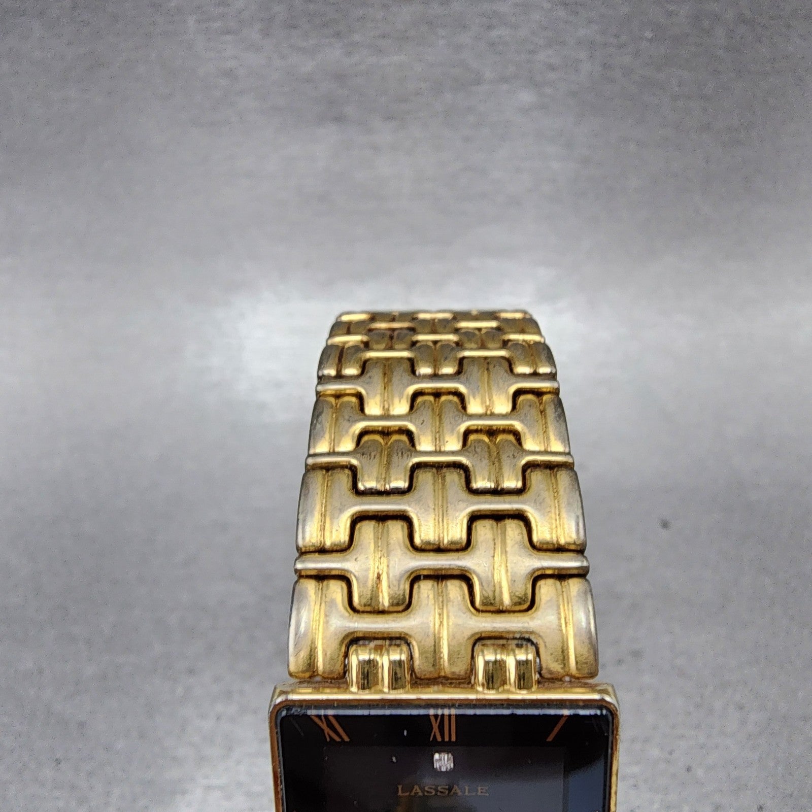 Seiko Lasselle Tank Watch Men 23mm Black Dial Gold Tone 7n005239 New Battery4