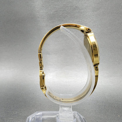 Movado Kara Watch Women 24mm Black Dial Gold Tone Round 88A11846 New Battery8