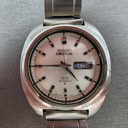 Seiko 5Actus Watch Men 39mm Silver Dial Silver Tone Daydate 61067420 PARTS2