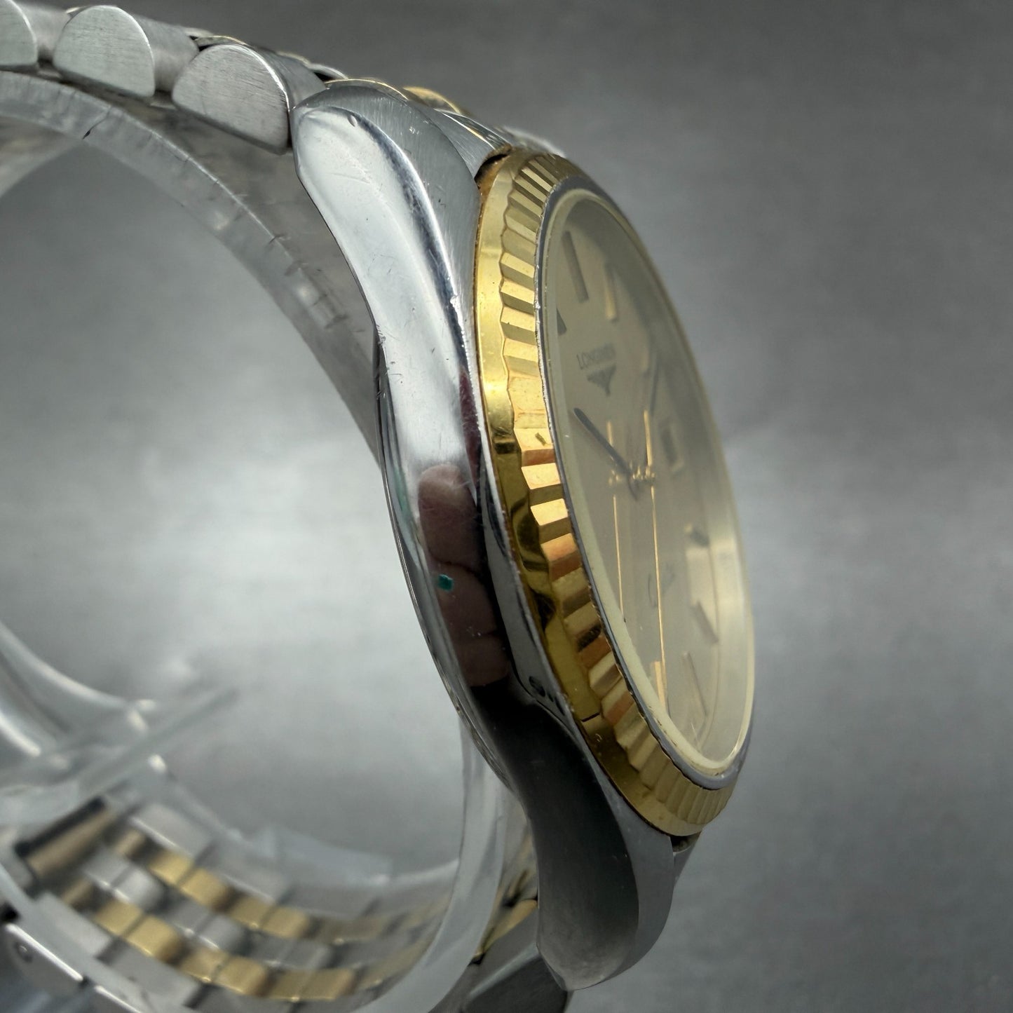 Longines Watch Unisex 33mm Gold Dial Two Tone Date Round 156.1647 New Battery3