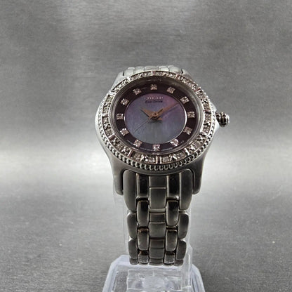 Citizen ECo-Drive Watch Women 26mm MOP Dial Silver Tone Round E031-S034744 Runs5