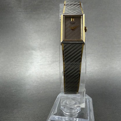 Seiko Tank Watch Women 12mm Silver Dial Two Tone 1E20-5109 Rectangle New Battery5