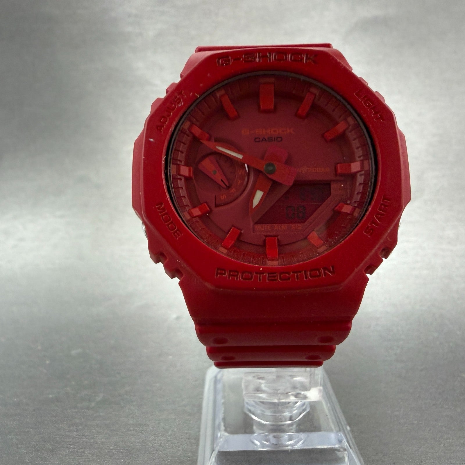 Casio G-Shock GA-2100 Watch Men 46mm Red Analog Digital Alarm Chronograph Works5