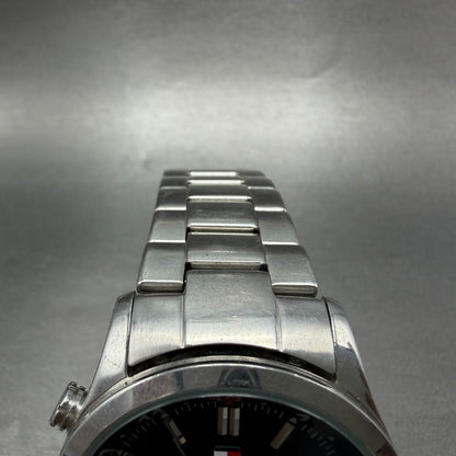 Tommy Hilfiger Watch Men 41mm Black Dial Steel Daydate Round T10161 New battery4