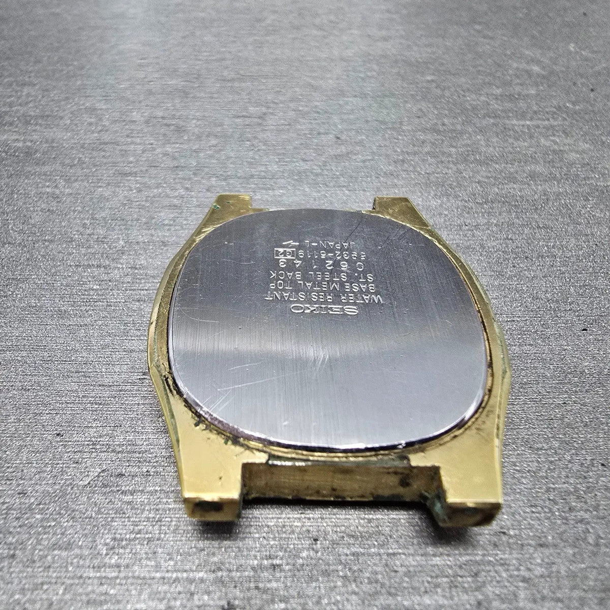 Seiko 5932-5119 Watch Case Gold Tone Oval 31.5mm W/Crystal Vintage9