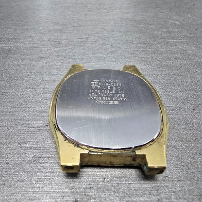 Seiko 5932-5119 Watch Case Gold Tone Oval 31.5mm W/Crystal Vintage9