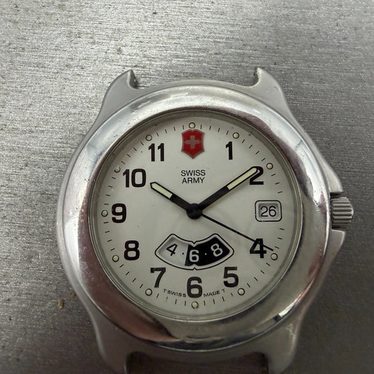 Victorinox Swiss Army Officer Dual Time Watch Men 40mm White Dial Steel PARTS0