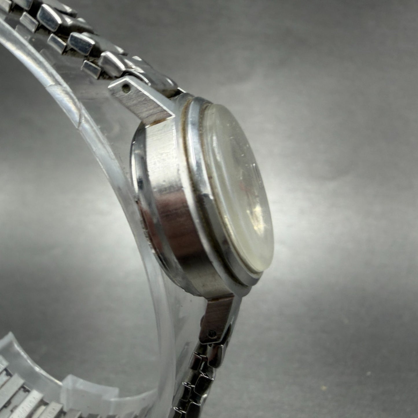 Seiko Automatic Watch Women 24mm Silver Dial Silver Tone Date 2205-0599 PARTS4