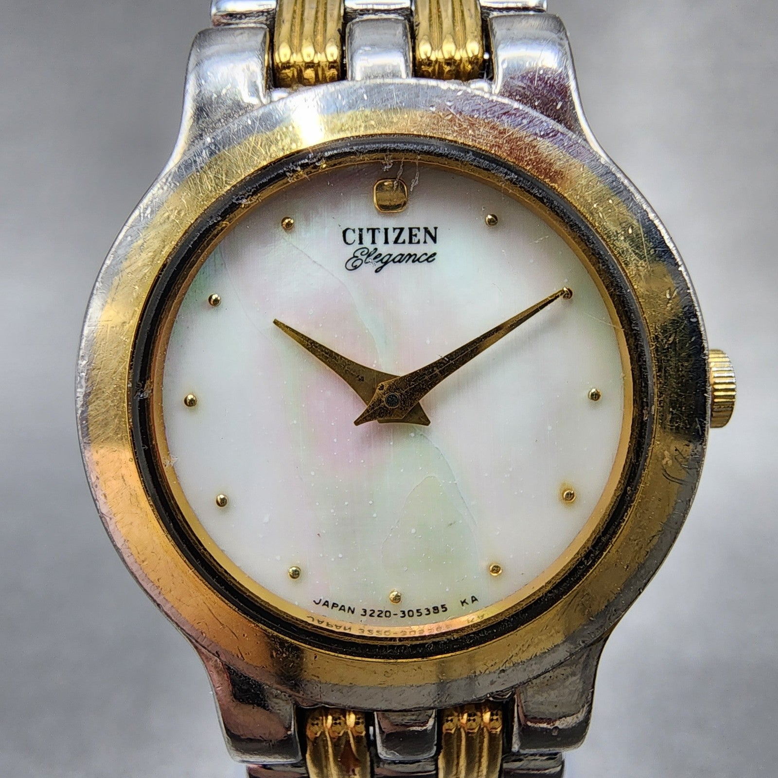 Citizen Elegance Watch Women 23mm MOP Dial Two Tone Round 3220325303 NewBattery1