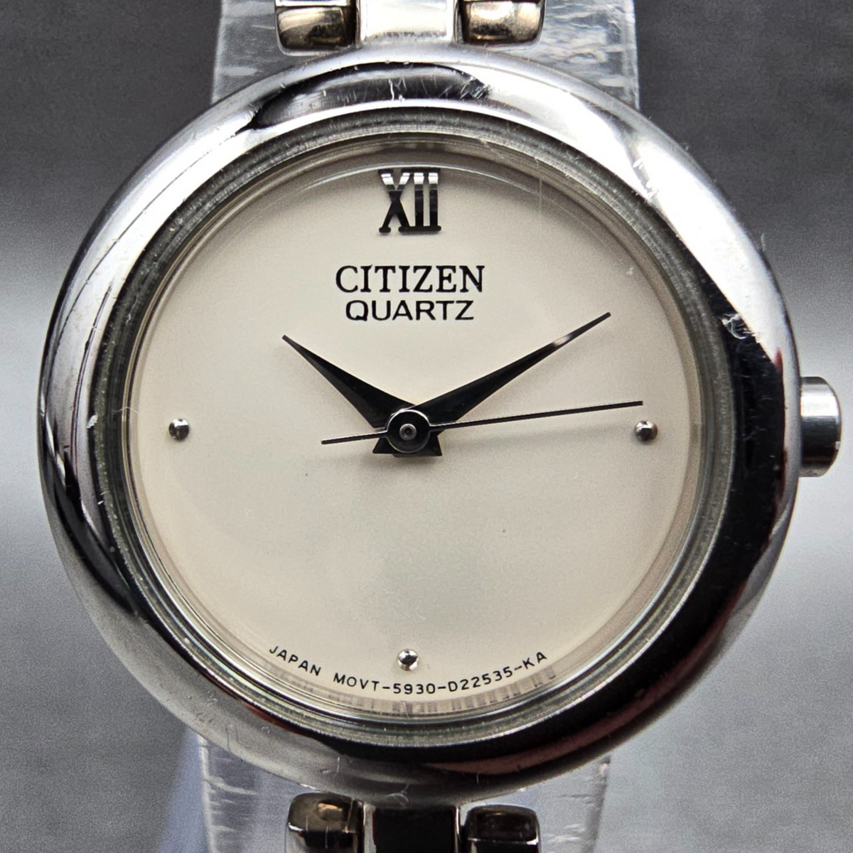 Citizen Watch Women 22mm Ivory Dial Silver Tone Round 5930-899094 New Battery1