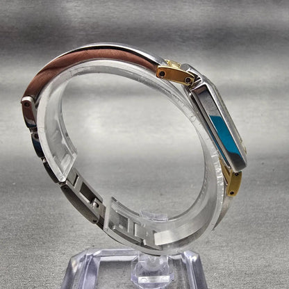 Bulova Watch Women 18mm MOP Dial Two Tone Rectangle Bangle 98L149 New Battery8