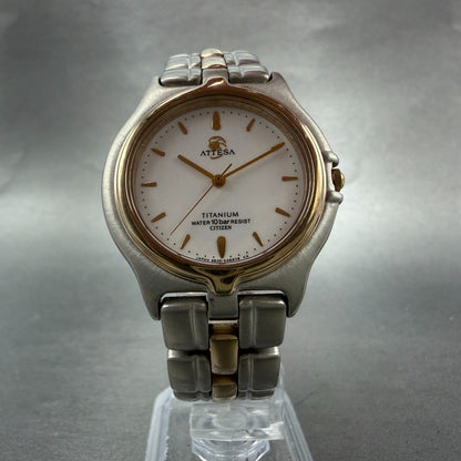 Citizen Attesa Watch Men 34mm White Dial Two Tone Titanium 4634-E68321 PARTS6