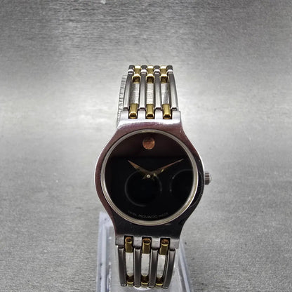 Movado Esperanza Watch Women 23mm Black Dial Two Tone Round 84 A1 1821 New Batt0