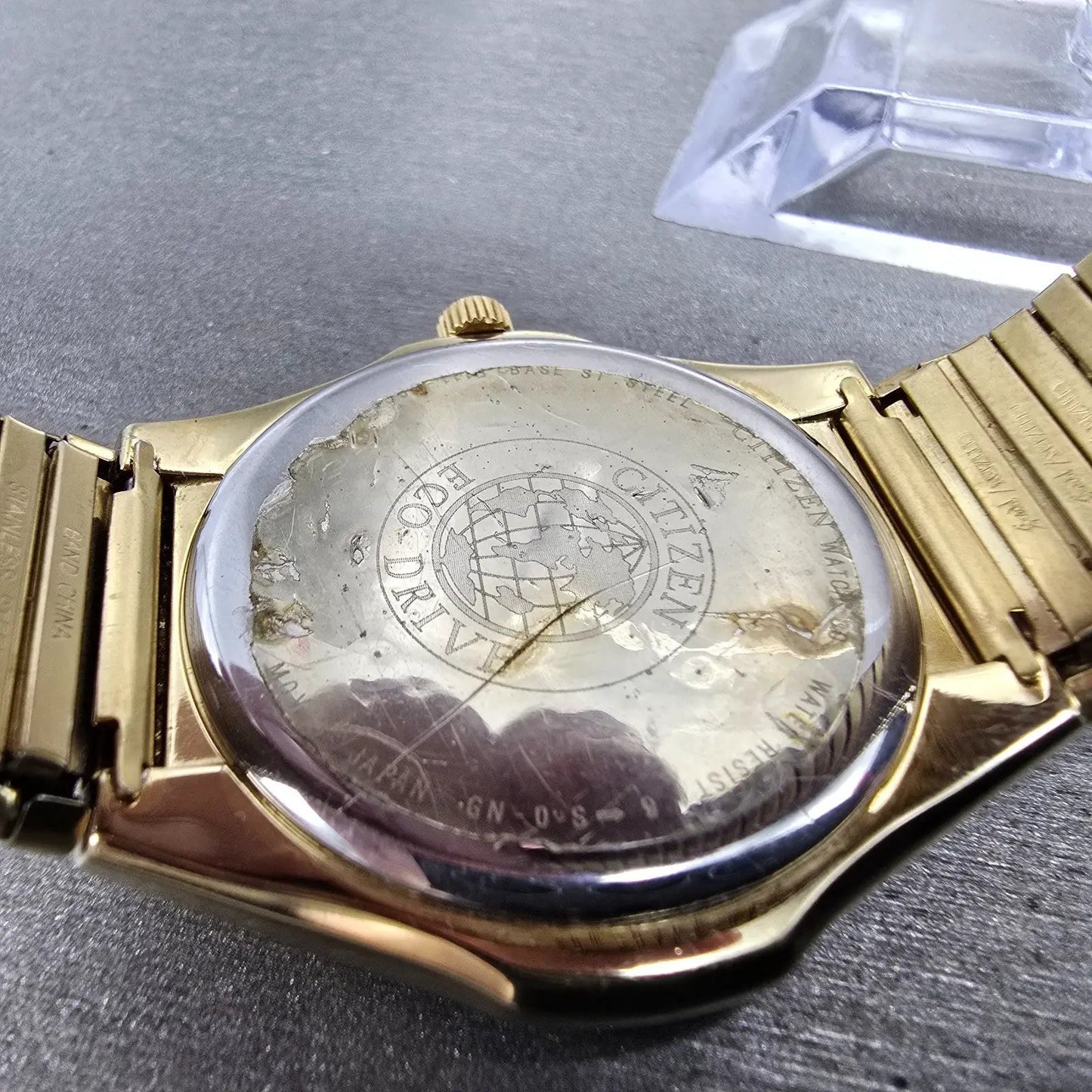 Citizen Eco-Drive Watch Men 38mm Silver Dial Gold Tone Date E111-S022916 Runs9