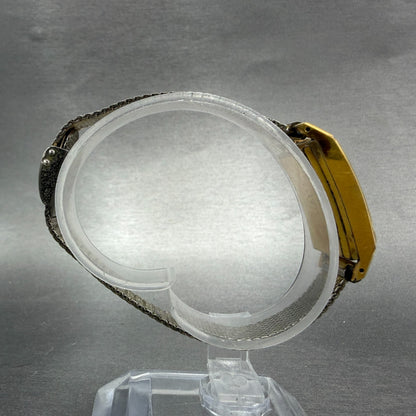 Seiko Angle Watch Women 15mm Silver Dial Gold Plated Manal Wind Runs 29001 VTG8