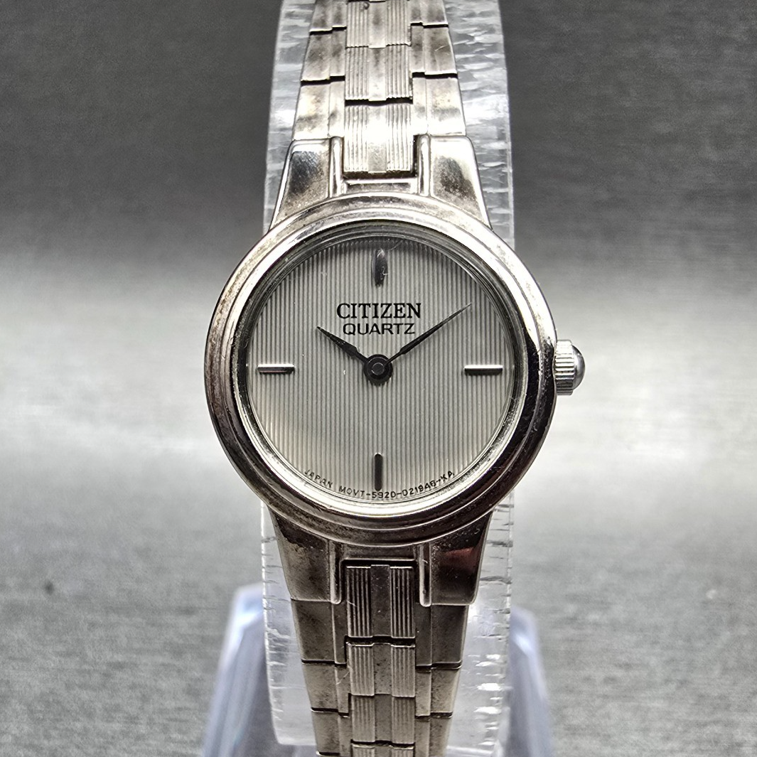 Citizen Watch Women 19mm Silver Dial Silver Tone Round 5920-S98608 New Battery0