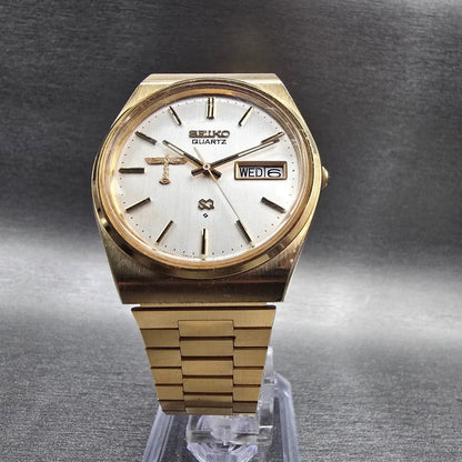 Seiko Beoing Watch Men 35mm Silver Dial Gold Tone Daydate 8223-8029 New Battery5