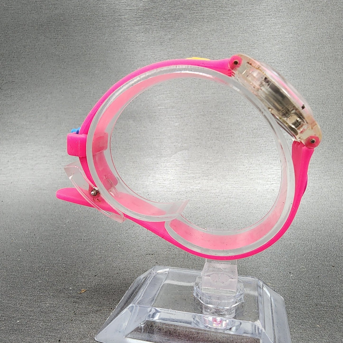 Swatch Candy Pleasure Watch Women 25mm Pink Dial Clear Case Round New Battery7