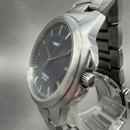 Timex Indiglo Watch Men 37mm Gray Dial Silver Tone Round T23281 New Battery2