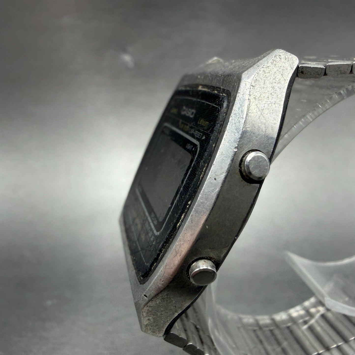 Casio A851 108 Watch Men 36mm Digital LCD Silver Tone Rectangle Vintage PARTS3