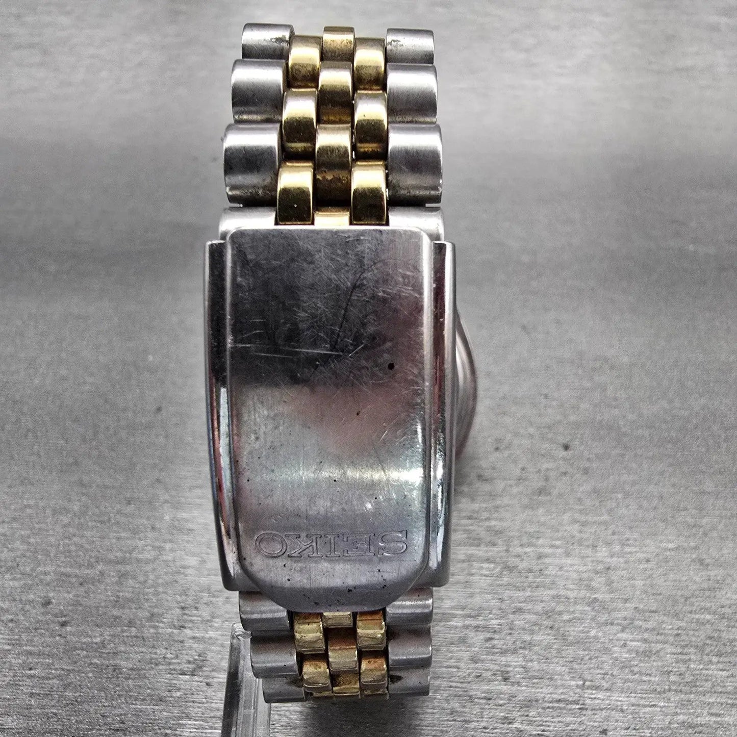 Seiko President Watch Men 37mm Silver Dial Two Tone Daydate 7N43-8111 New Batt7