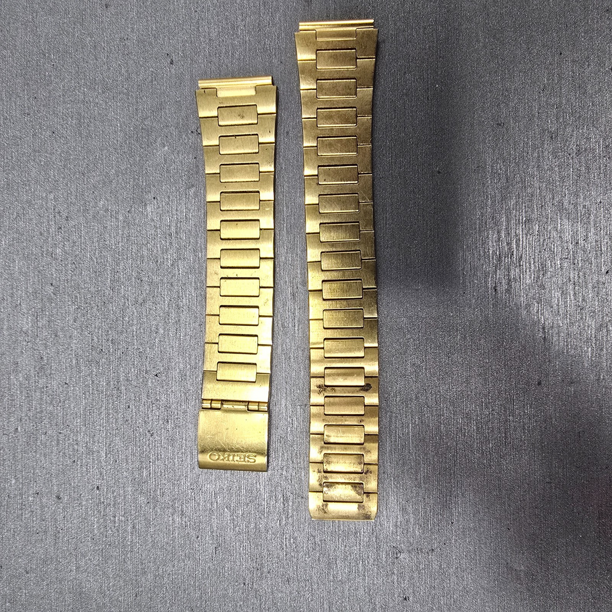 Seiko Bracelet 16mm Stainless Steel Gold Tone Vintage Japan 04AAY MISSING Clasp0