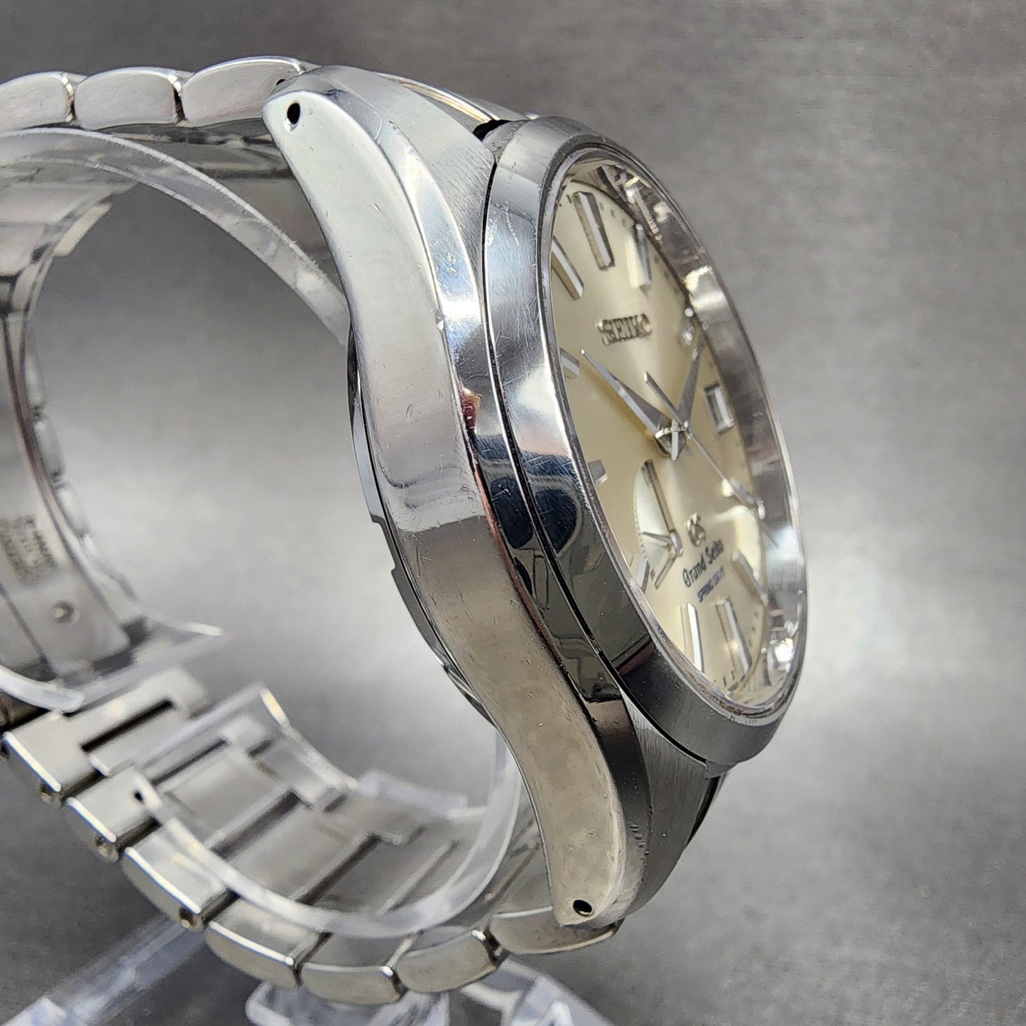Grand Seiko SBGA001 Watch Men 40mm Champagne Dial Date Steel Date Full Set3