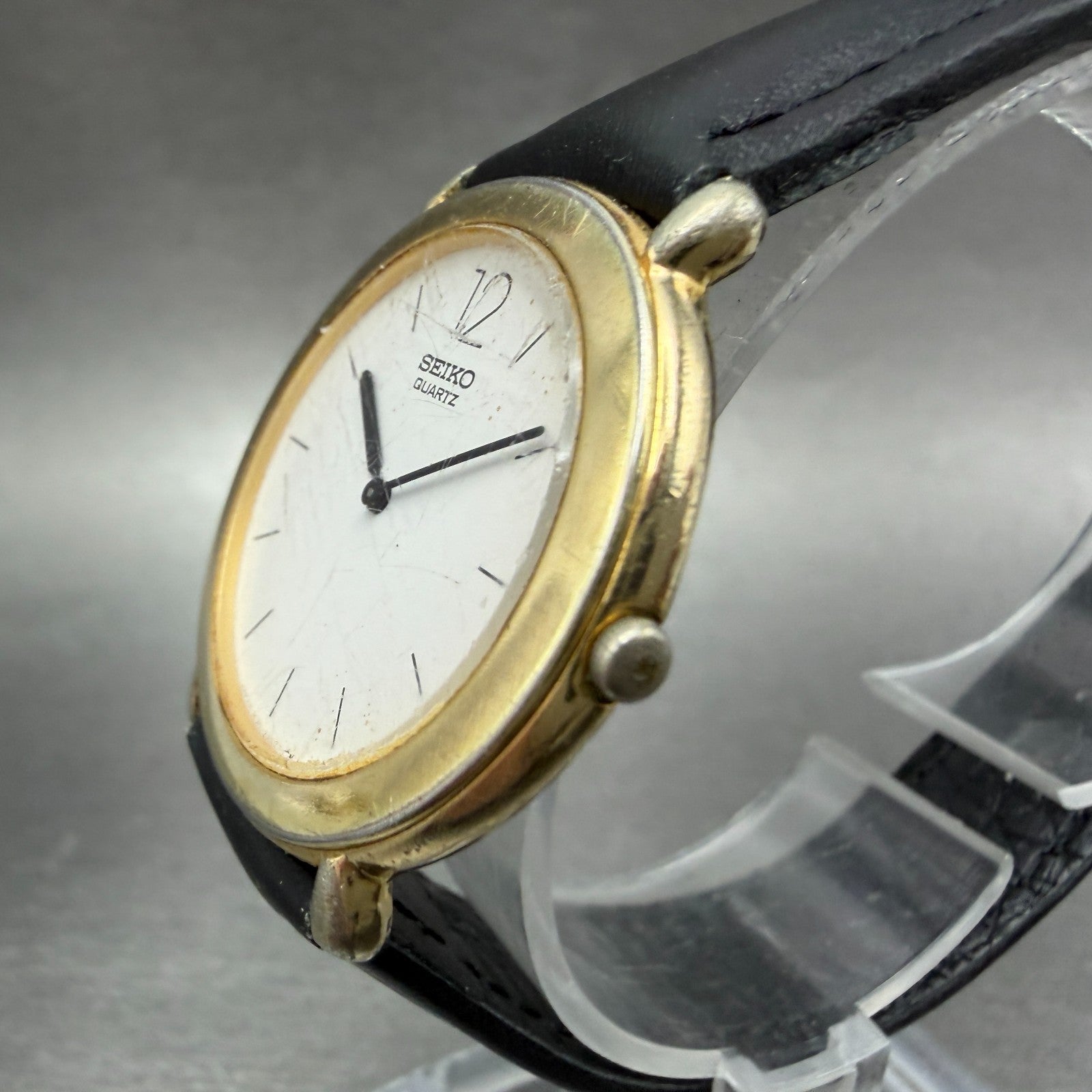 Seiko Watch Unisex 31mm White Dial Gold Tone Round 2C20-0429 New Battery Vintage2
