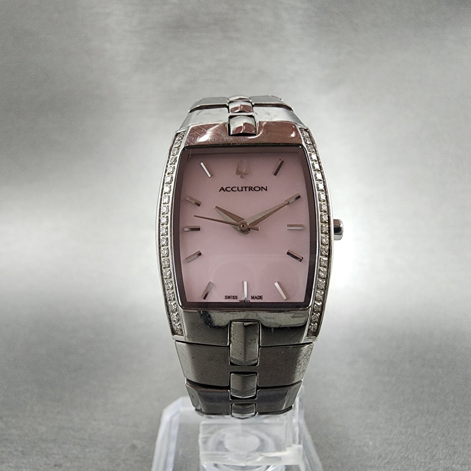 Bulova Accutron Watch Women 22mm MOP Dial Steel NO BACK !!!! 26R33 New Battery5