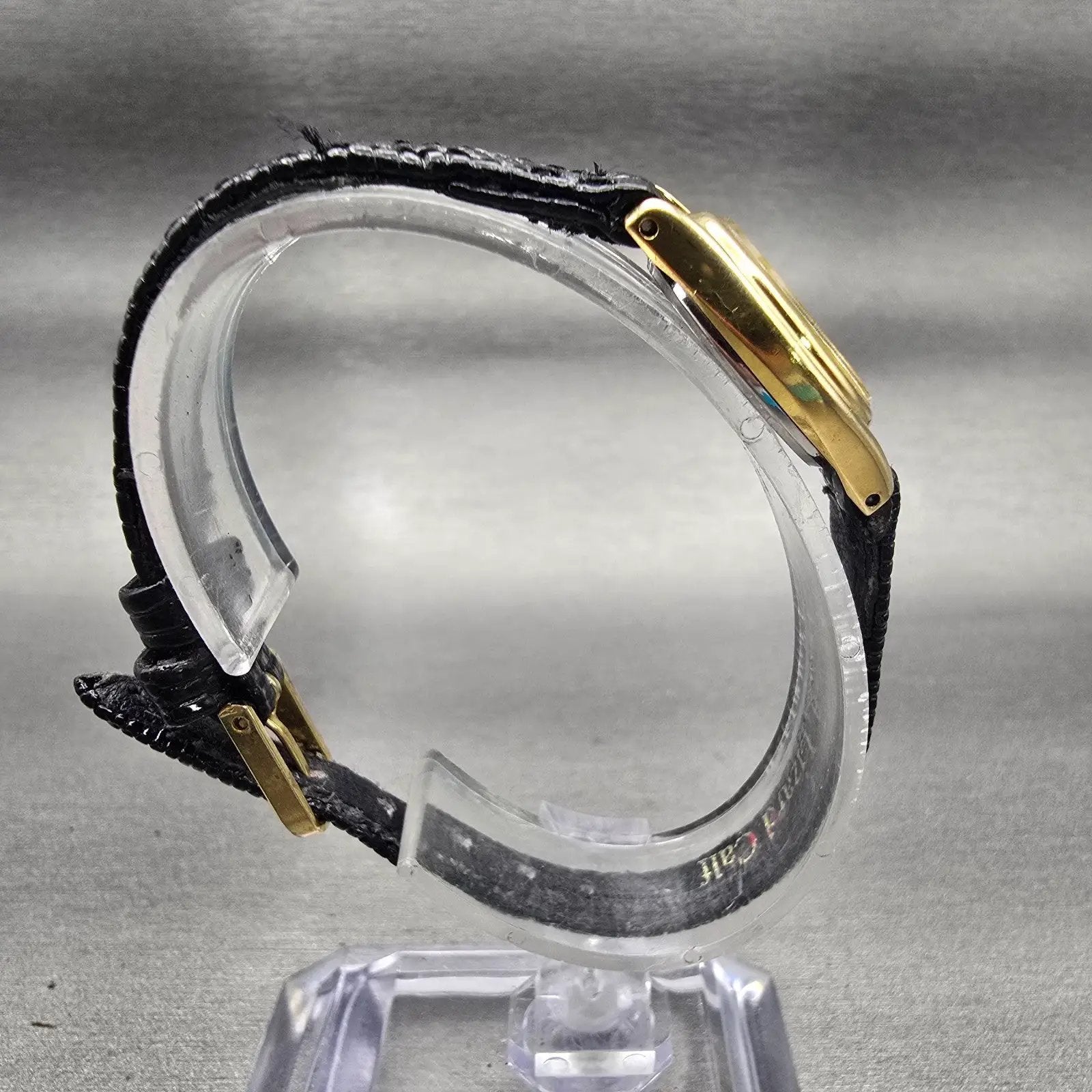 Citizen CQ Watch Women 18mm Black Dial Gold Tone Oval 3220-320025 New Battery8