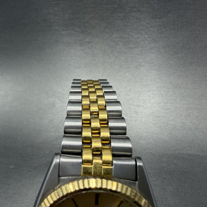 Seiko SQ President Watch Men 36mm Champagne Dial Two Tone Daydate Round  New Bat4