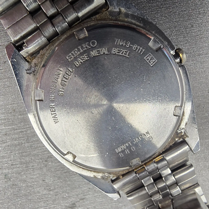 Seiko President Watch Men 35mm Gold Dial Two Tone Daydate 7N43-8111 New Battery10