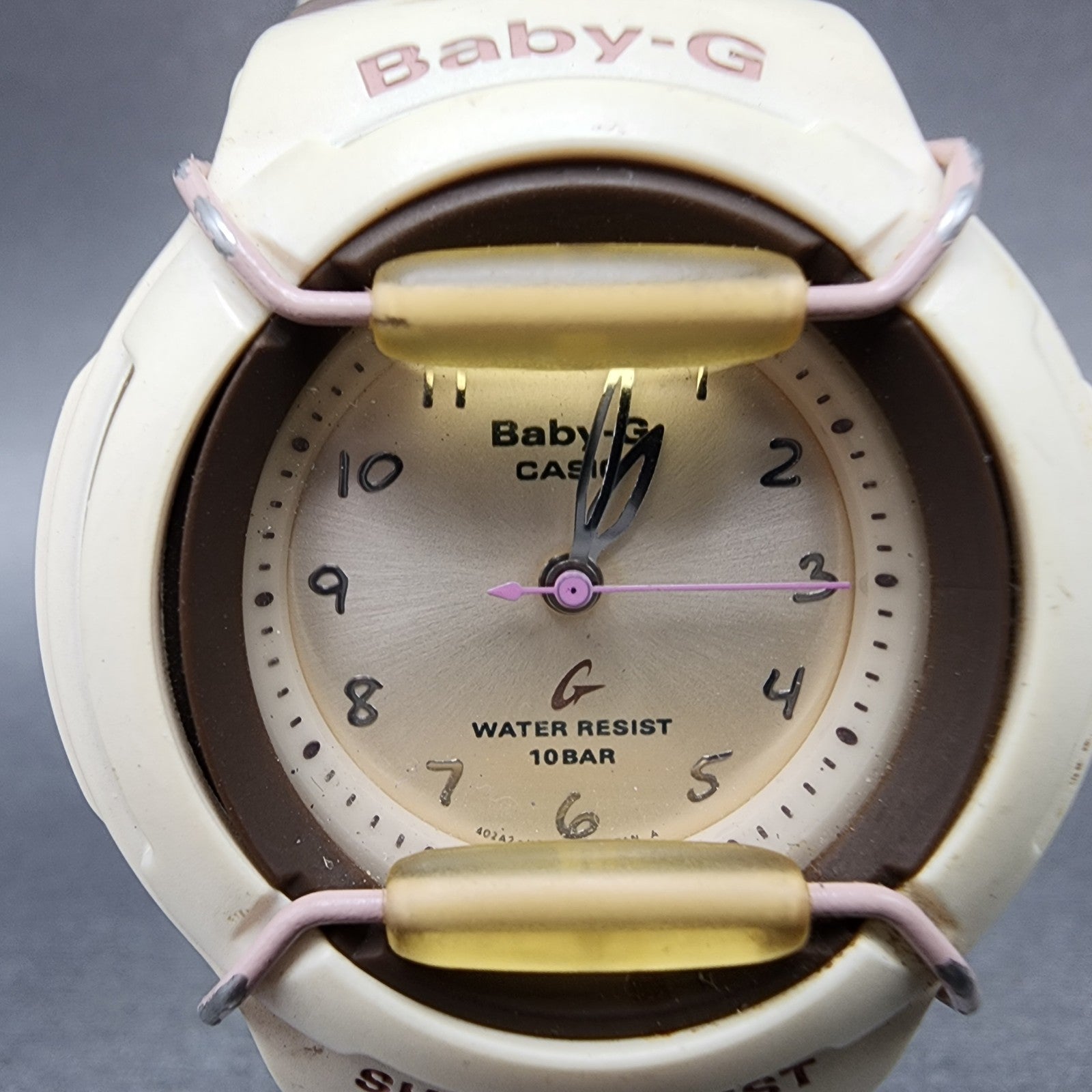Casio BabyG BG31 Watch Women 40mm Cream Dial Brown Tone Round New Battery1
