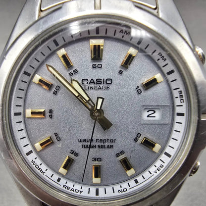 Casio Lineage LIW-101 Watch Men 38mm Gray Dial Steel Date Solar Round Runs JDM1