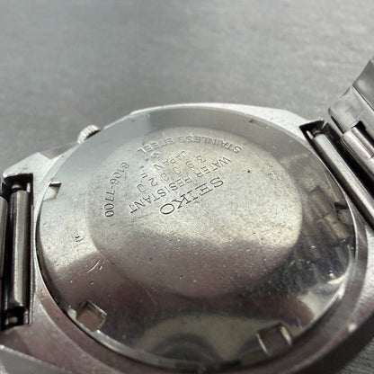 Seiko 5 Actus SS Watch Men 38mm Blue Dial Silver Tone Daydate 6106-7700 PARTS10