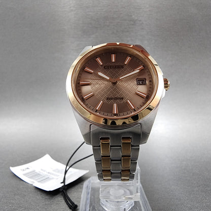Citizen EcoDrive Peyton Watch Women Brown Dial Two Tone Date Bracelet E01226595