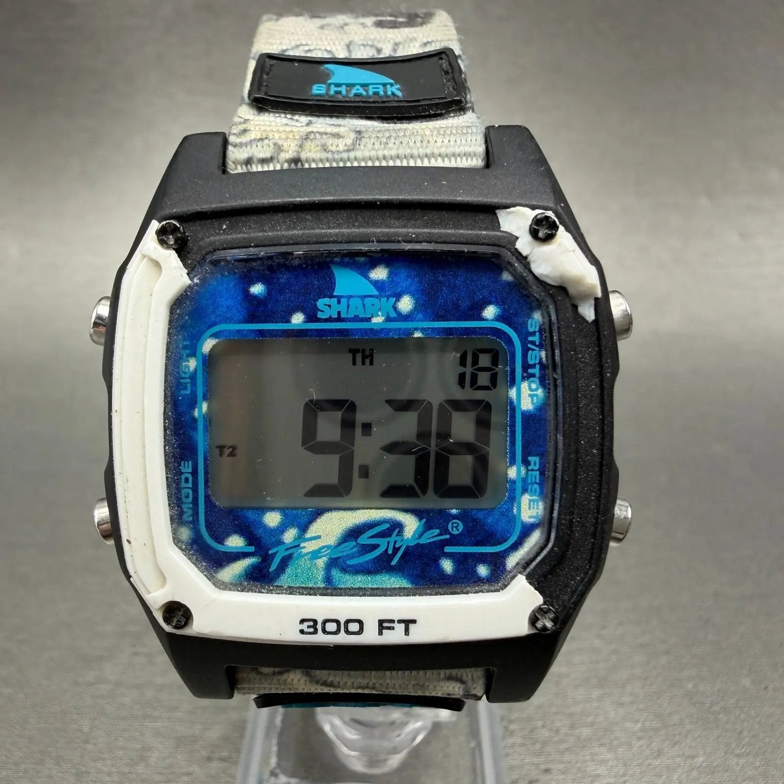 Freestyle Shark Watch Men 38mm Black White Blue Alarm Chrono Luke Davis READ!!!!0