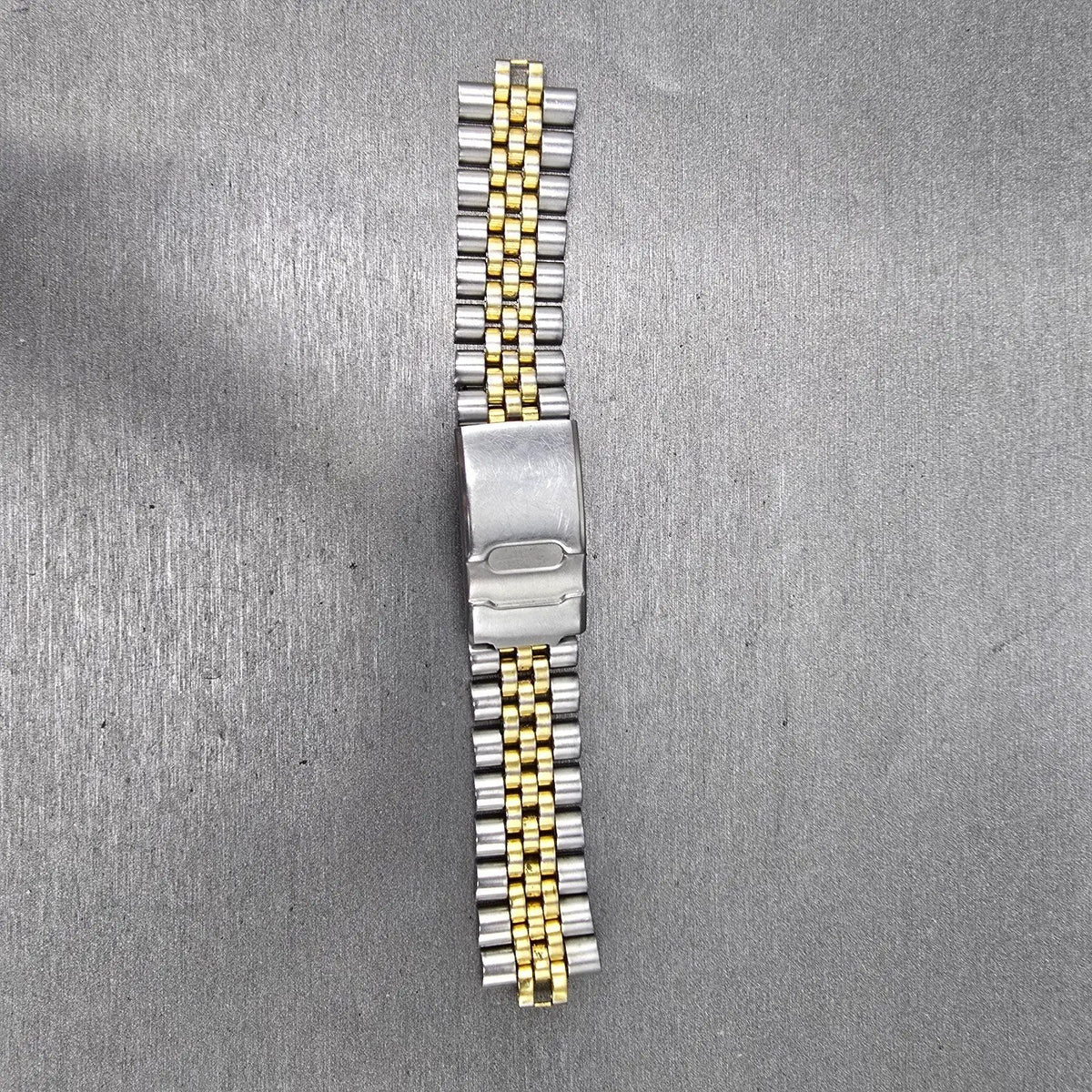 Seiko Bracelet 20mm Stainless Steel Two Tone Tri Folding Clasp VTG Japan0