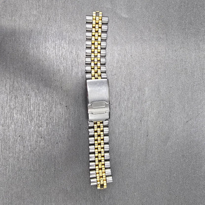 Seiko Bracelet 20mm Stainless Steel Two Tone Tri Folding Clasp VTG Japan0