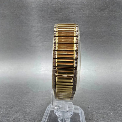 Raymond Weil Tank Watch Women 18mm Silver Dial Two Tone Gold Plated 8057 New Bat7