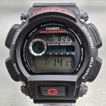 Casio G-Shock DW-9052 Watch Men 47mm Black Dial Black Chrono Alarm New Battery P1