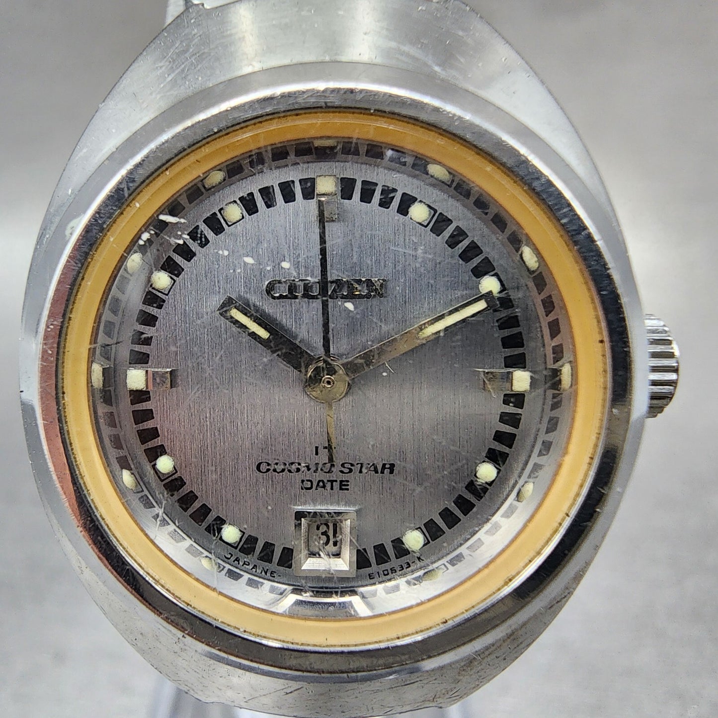 Citizen Cosmostar Watch Women 24mm Gray Dial Silver Tone Date Manual E10633-K