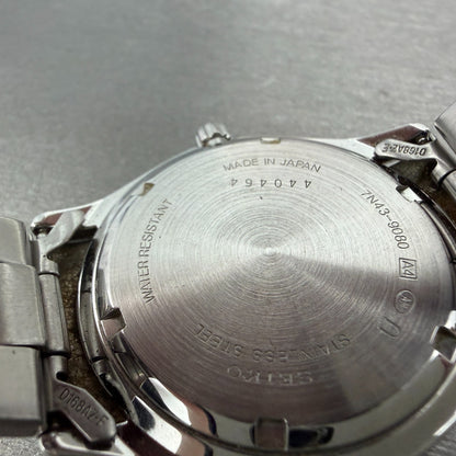 Seiko Watch Men 37mm White Dial Silver Tone Daydate Round 7N43-9080 New BatteryG9