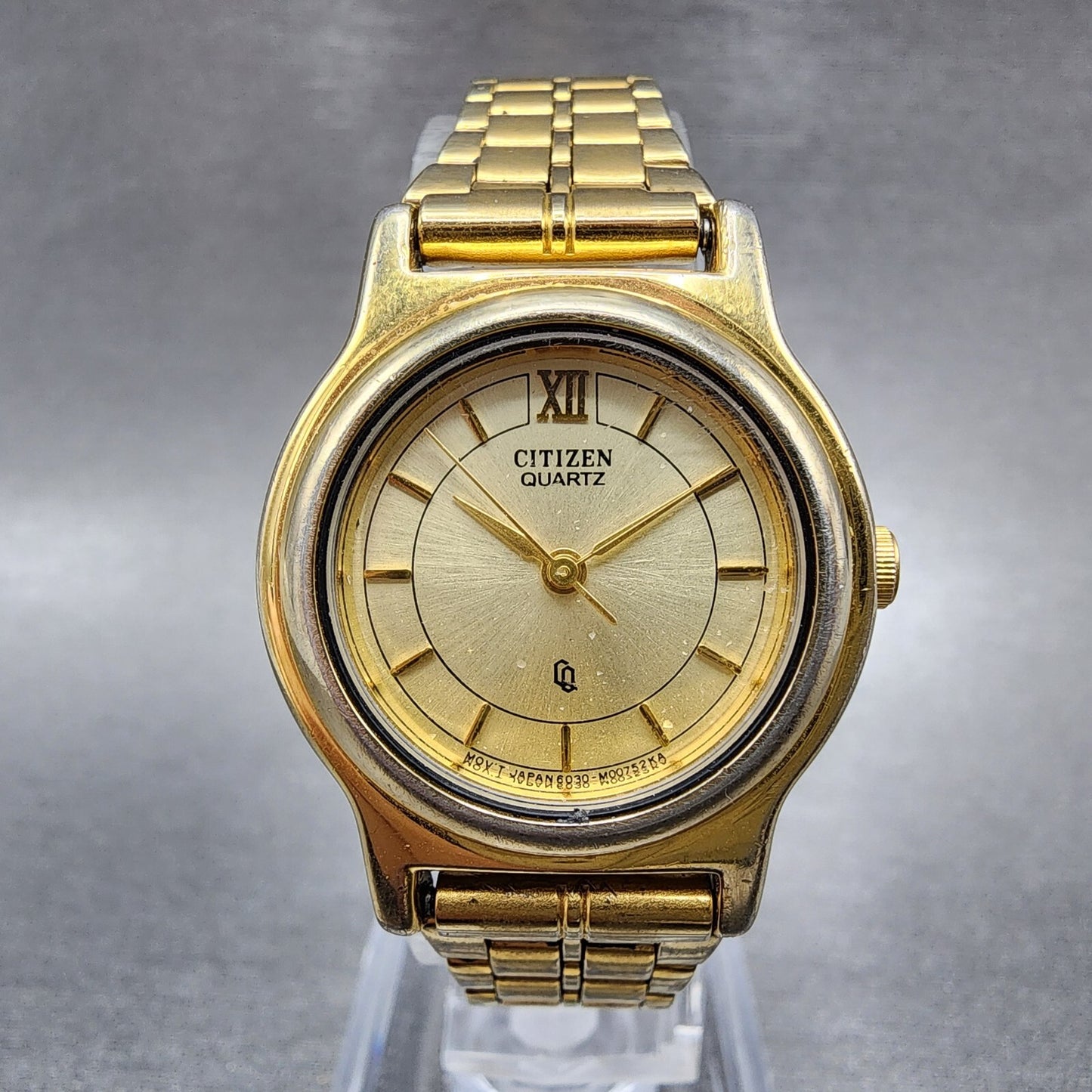 Citizen CQ Watch Women 26mm Champagne Dial Gold Tone Round 6030075145 New Batt0