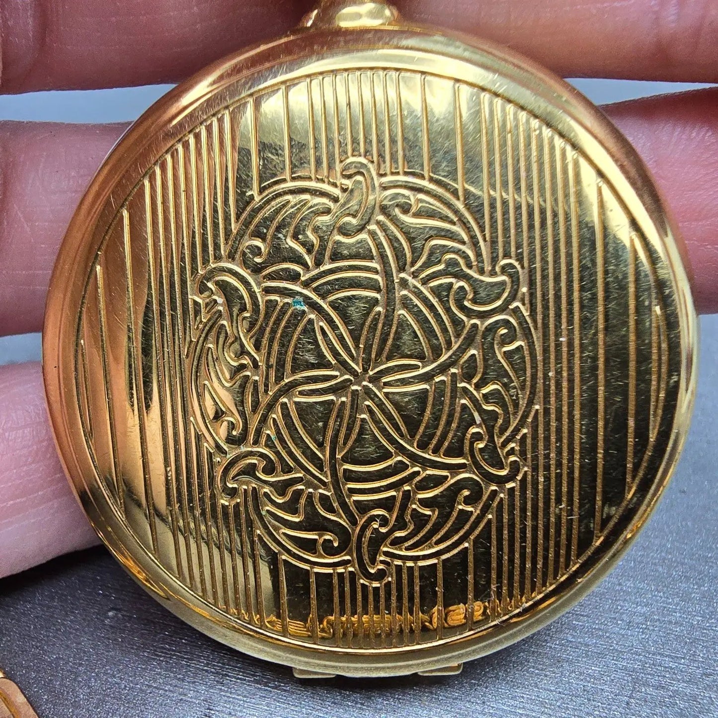 Seiko Pocket Watch Men 46mm White Dial Gold Tone Round V701-0B89 PARTS14