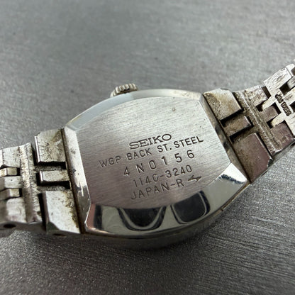 Seiko Special Watch Women 20mm Green Dial Silver Tone Manual 1140-3240 Runs VTG9