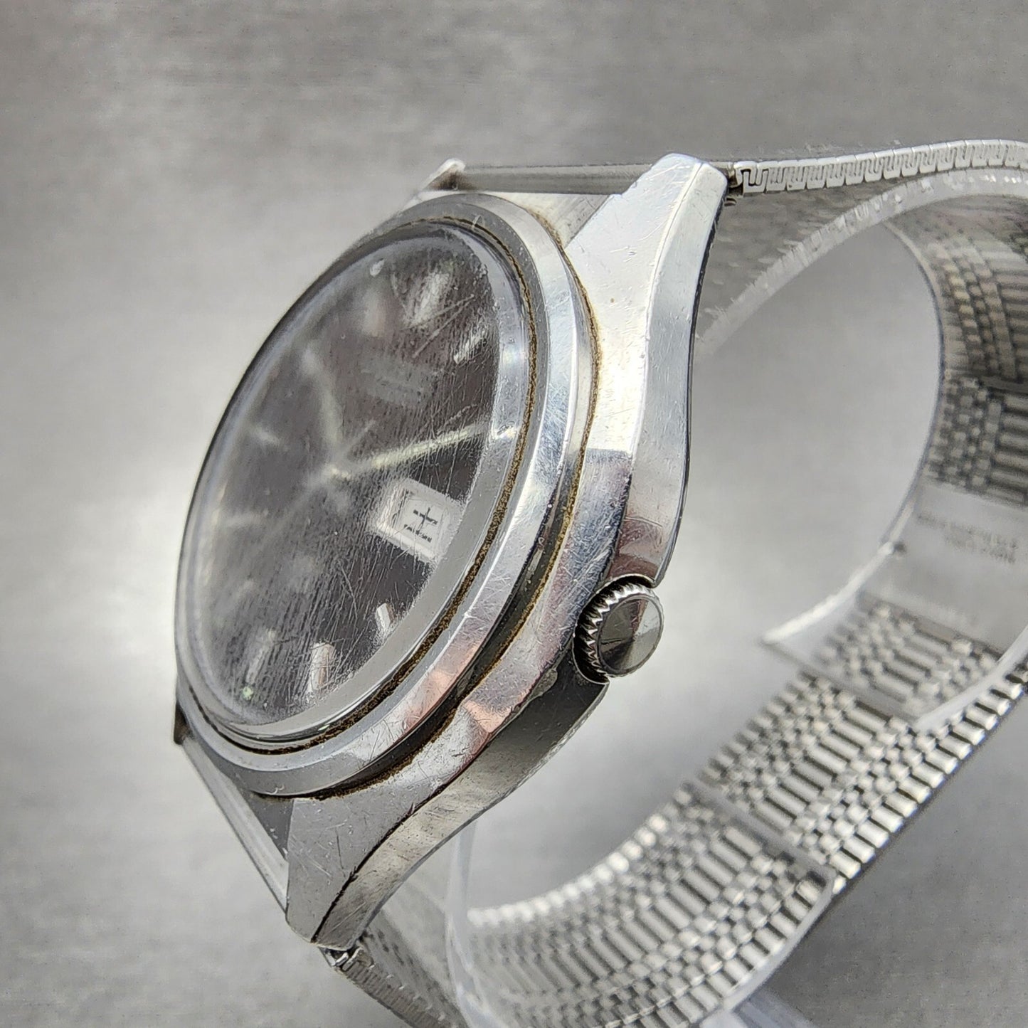 Orient Watch Men 36mm Brown Dial Steel Daydate Round 52912870 New Battery2