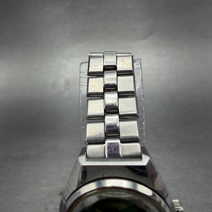 Seiko Automatic Watch Women 25mm Green Dial Silver Tone Daydate 2206-0410 Runs 34