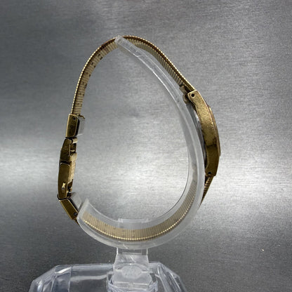 Seiko Watch Women 16mm Gold Dial Gold Tone Hexagon 2C21-5149 New Batt B1 Vintage8